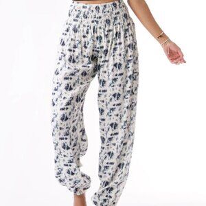 NWOT $39 Lotus and Luna Harem Pants in Amorgos blue & white tie dye